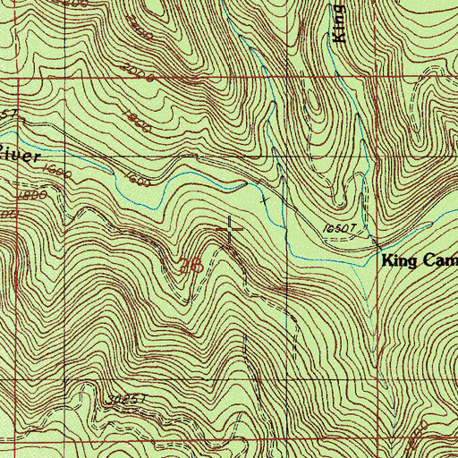 Topographic Map of King Creek, OR