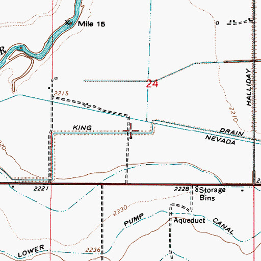 Topographic Map of King Drain, OR