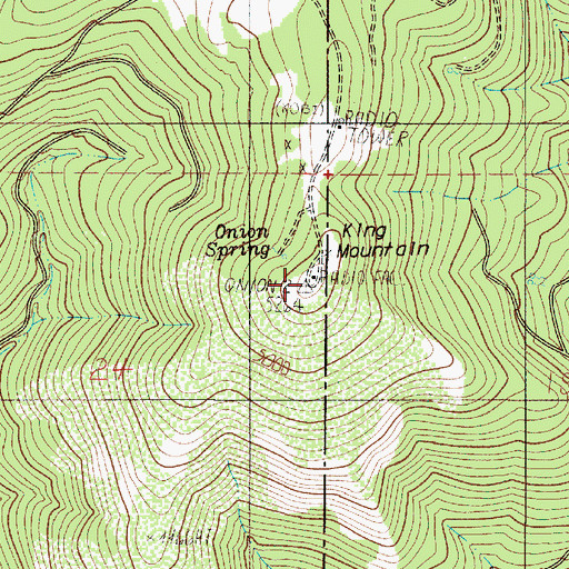 Topographic Map of King Mountain, OR