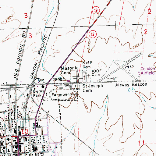 Topographic Map of King of Peace Cemetery, OR