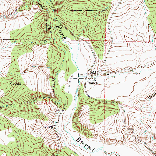 Topographic Map of King Ranch, OR