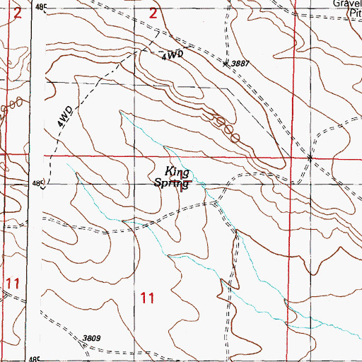 Topographic Map of King Spring, OR