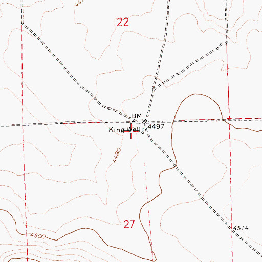 Topographic Map of King Well, OR