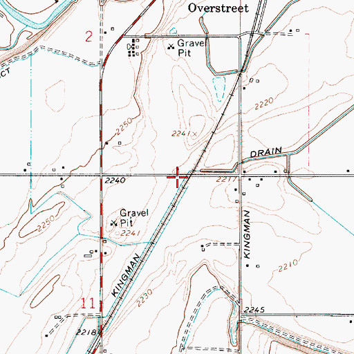Topographic Map of Kingman Drain, OR