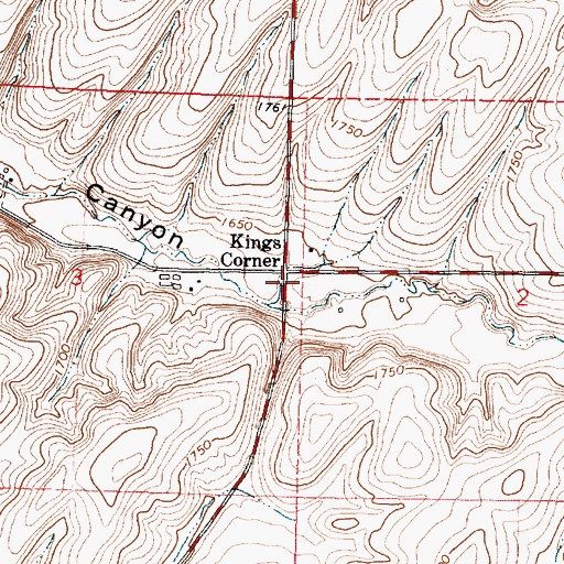 Topographic Map of Kings Corner, OR