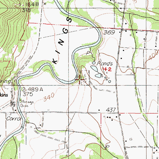 Topographic Map of Kings Valley Cemetery, OR