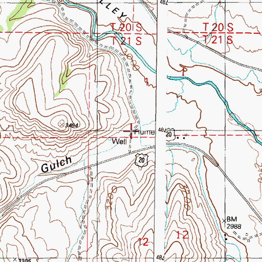 Topographic Map of Kingsbury Gulch, OR