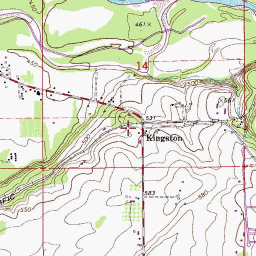 Topographic Map of Kingston, OR