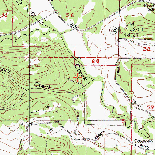 Topographic Map of Kinsey Creek, OR