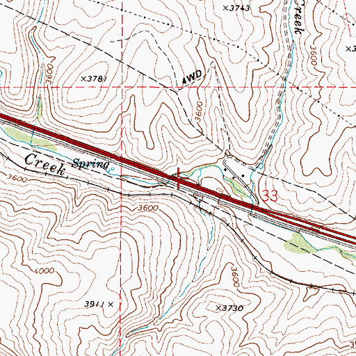 Topographic Map of Kitchen Creek, OR
