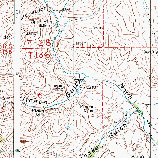 Topographic Map of Kitchen Gulch, OR