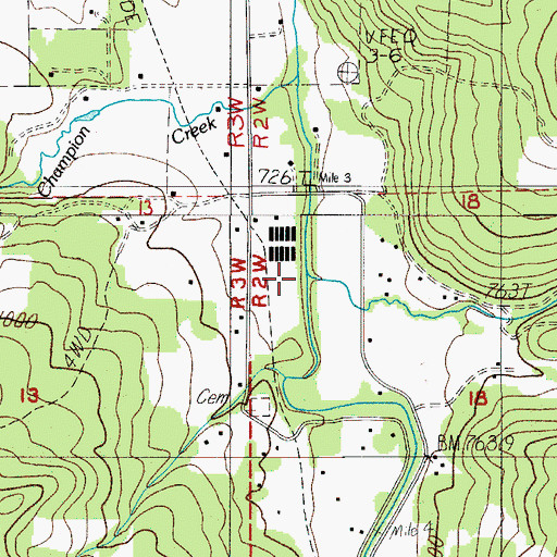 Topographic Map of Kizer Creek, OR