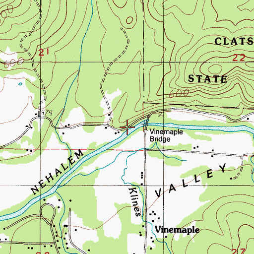 Topographic Map of Klines Creek, OR