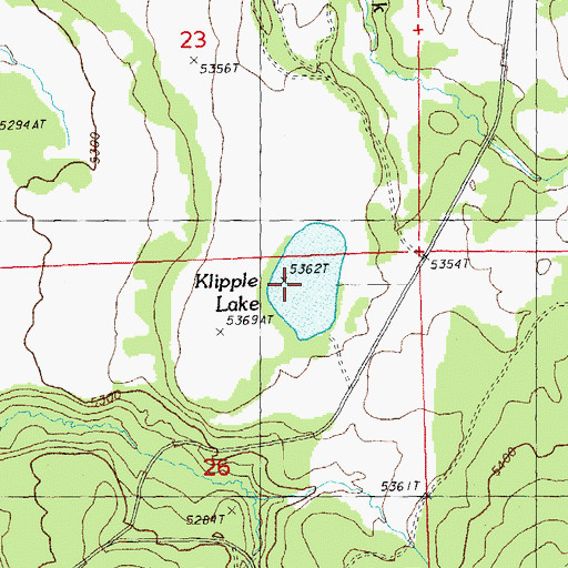 Topographic Map of Klipple Lake, OR