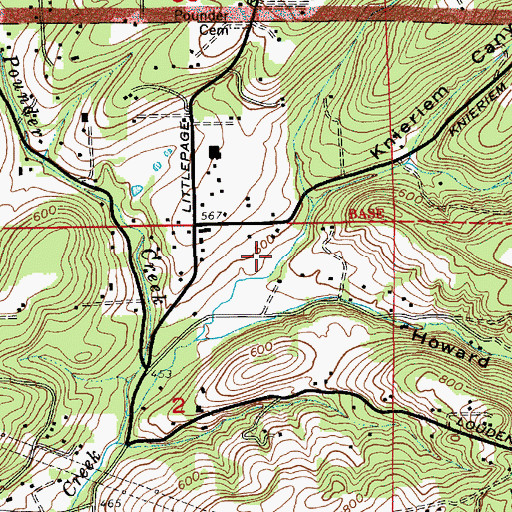 Topographic Map of Knieriem Canyon, OR