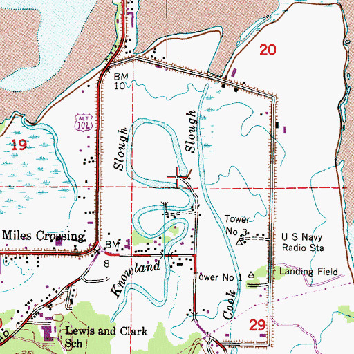 Topographic Map of Knowland Slough, OR