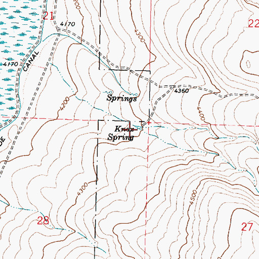 Topographic Map of Knox Spring, OR