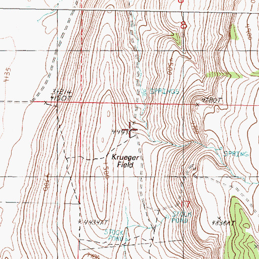 Topographic Map of Krueger Field, OR