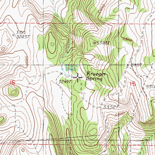 Topographic Map of Krueger Spring, OR