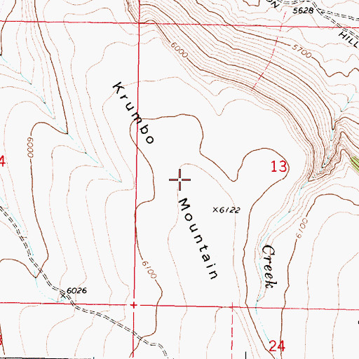 Topographic Map of Krumbo Mountain, OR