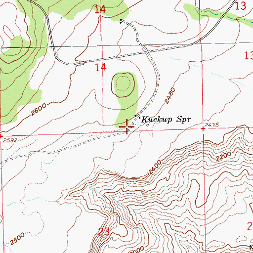 Topographic Map of Kuckup Spring, OR