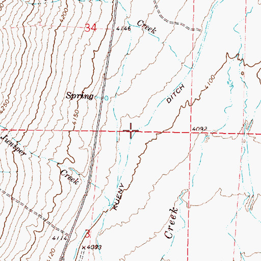 Topographic Map of Kueny Ditch, OR