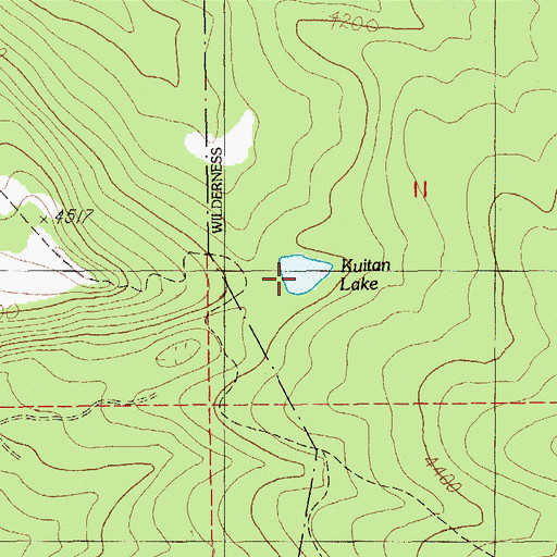 Topographic Map of Kuitan Lake, OR