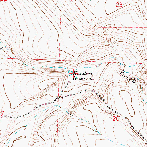 Topographic Map of Kundert Reservoir, OR