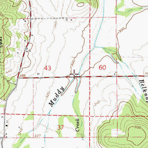 Topographic Map of Kyle Creek, OR