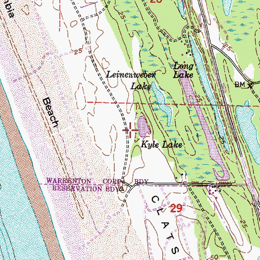 Topographic Map of Kyle Lake, OR