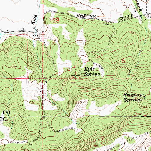 Topographic Map of Kyle Spring, OR