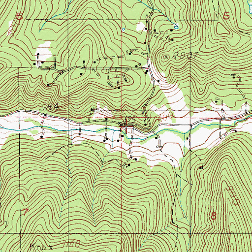 Topographic Map of La Bleu School (historical), OR