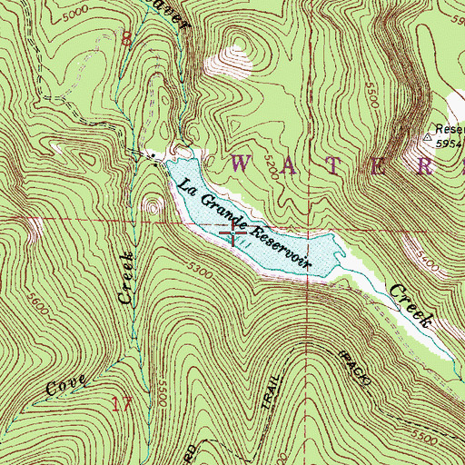 Topographic Map of La Grande Reservoir, OR