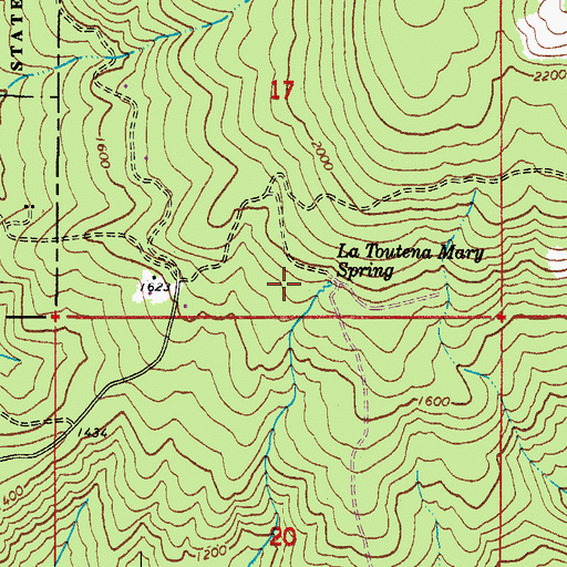 Topographic Map of La Toutena Mary Spring, OR