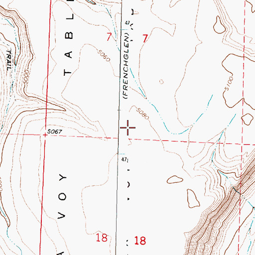 Topographic Map of La Voy Tables, OR
