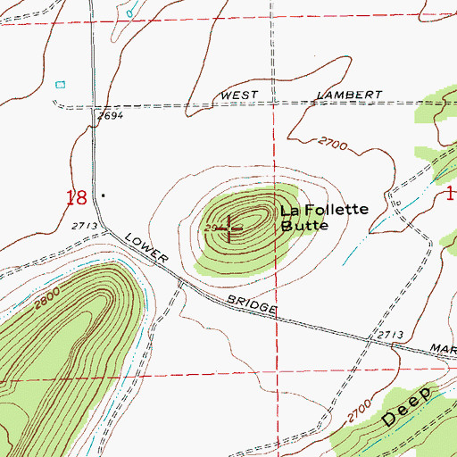 Topographic Map of LaFollette Butte, OR