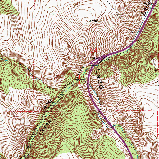 Topographic Map of Ladd Canyon, OR