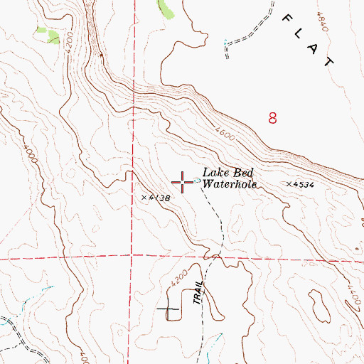Topographic Map of Lake Bed Waterhole, OR