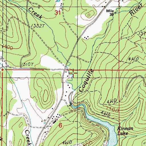 Topographic Map of Lake Creek, OR