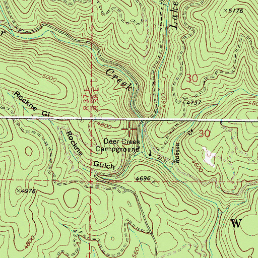 Topographic Map of Lake Creek, OR