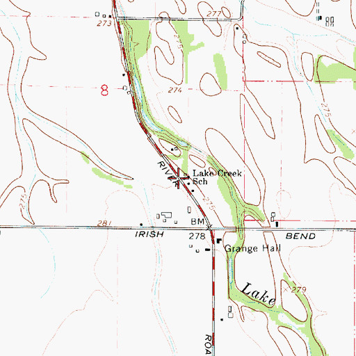 Topographic Map of Lake Creek School (historical), OR