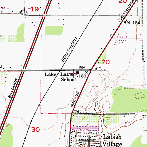 Topographic Map of Lake Labish Elementary School, OR