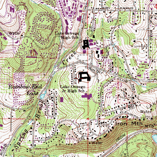 Topographic Map of Lake Oswego Senior High School, OR