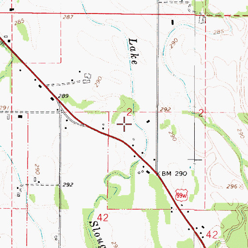 Topographic Map of Lake Slough, OR