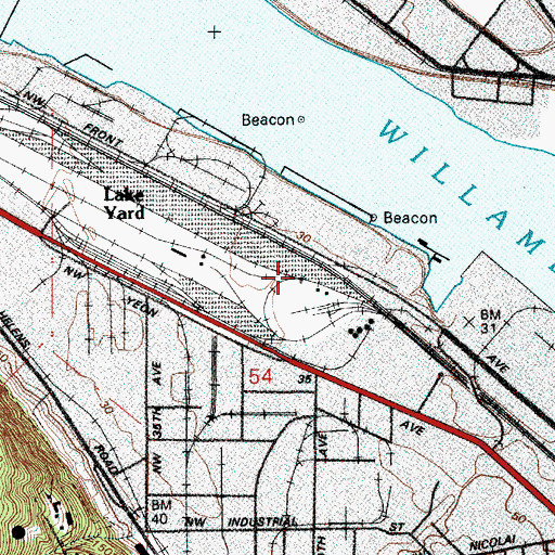 Topographic Map of Lake Yard, OR