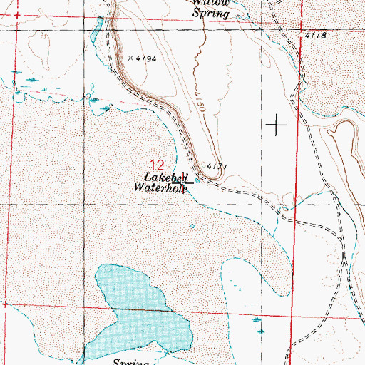 Topographic Map of Lakebed Waterhole, OR