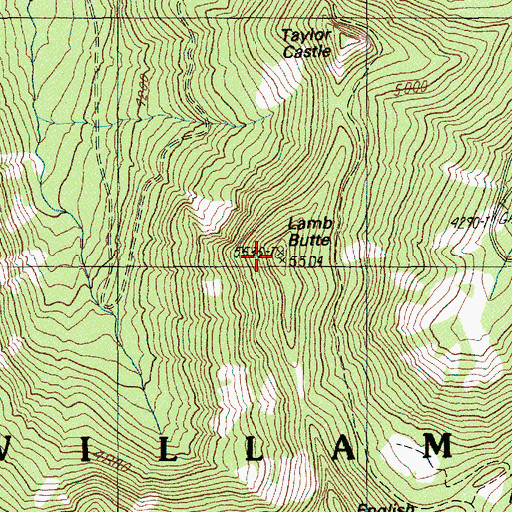 Topographic Map of Lamb Butte, OR