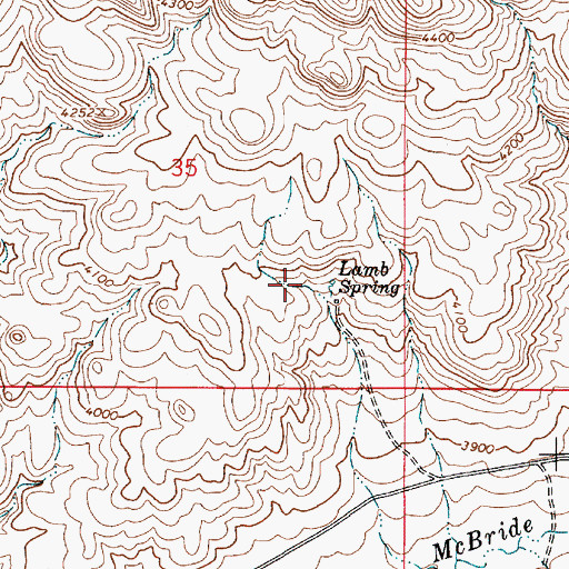 Topographic Map of Lamb Spring, OR