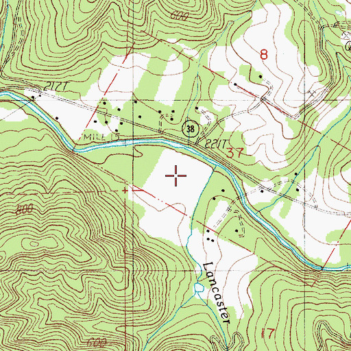 Topographic Map of Lancaster Creek, OR
