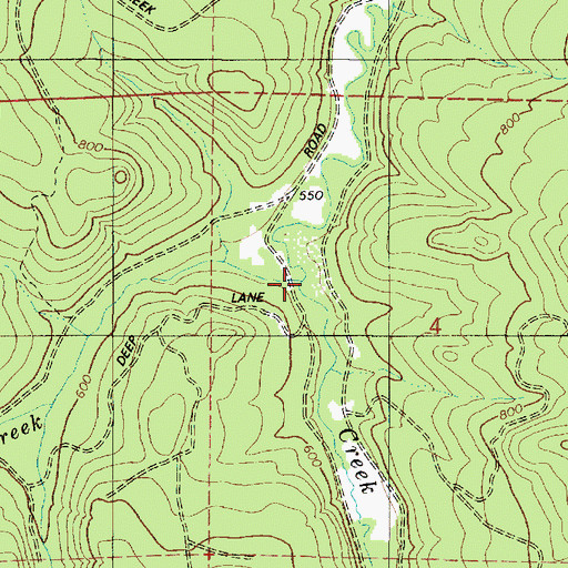 Topographic Map of Lane Creek, OR